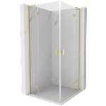 Mexen Mist-H L Duo душ кабина с отварящи се врати 95 x 95 см, прозрачна, златна четка - 8A5L-095L-095P-55-00 (8A5L-095L-095P-55-00)