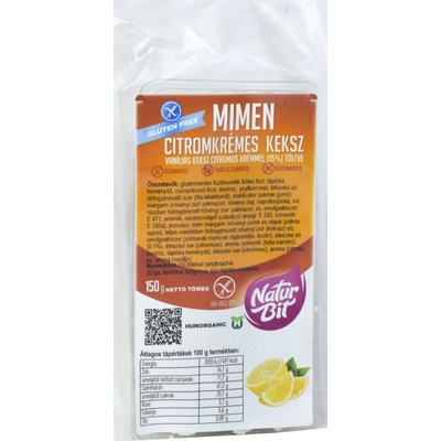 Naturbit Mimen Bezlepkové sušienky plnené citrónovým krémom 150 g