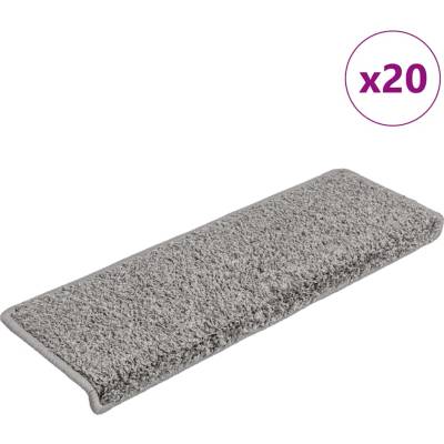vidaXL Изтривалки за стълби, 20 бр. , 65x21x4 см, сиви, с правоъгълен кант (3365851)
