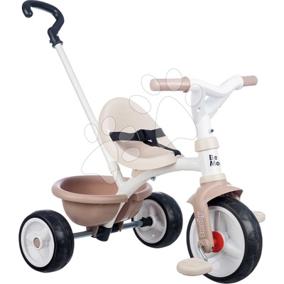 Smoby s volnoběhem Be Move Tricycle Beiges nastavitelnou 95 cm vodicí tyčí a tichými EVA kolečky béžová