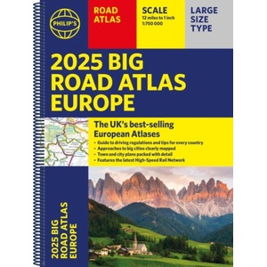 2025 Philip's Big Road Atlas of Europe | Philip's Maps (ISBN: 9781849076586)