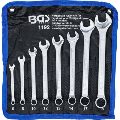 BGS technic Očkoploché klíče, velikosti 6-19 mm, sada 8 ks v obalu BGS 1192