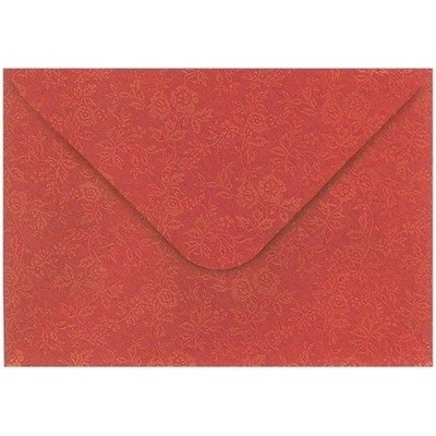 Obálka C6 11,2x15,8 cm metalická s ražbou, bordó