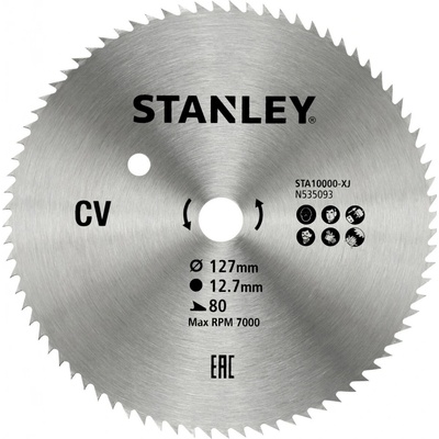 Stanley 10000 Pilový kotouč pro příčné řezy 127 x 12,7 mm, 80 zubů