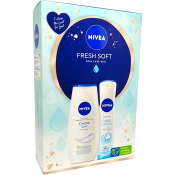 Nivea подаръчен комплект за жени, Fresh soft, Душ гел 250мл, Дезодорант 150мл