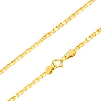 Šperky eshop Zlatá retiazka prepojené lesklé oválne očká, zarovnané S3GG25.31