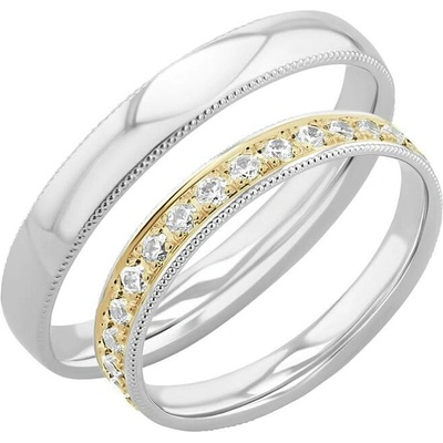 Eppi Zlaté snubní prsteny se zdobenými okraji a diamanty Tasha RW45567