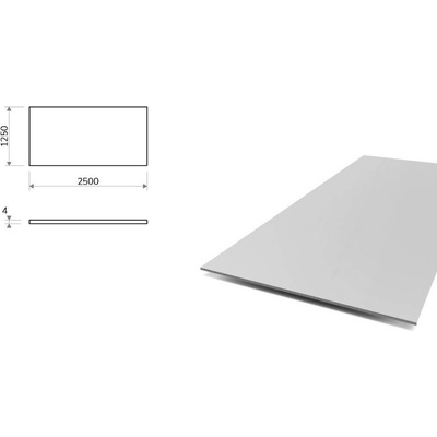 Hliníkový plech 1,25x2,5 m, tloušťka 4 mm (EN 5754) H22