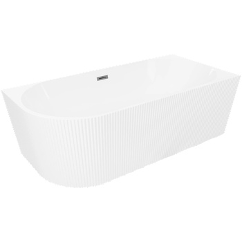 Mexen Silo свободностояща ъглова вана дясна с релеф 170 x 80 см, бяла, с преливник gun metal - 52891708000P-95 (52891708000P-95)