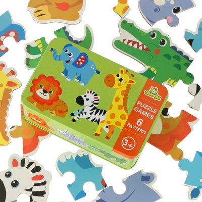 KIK v plechové krabičce Safari Zvířata 25 dílků