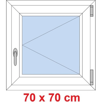 Soft Plastové okno 700 x 700 mm, otevíravé, Antracit krupička/bílá