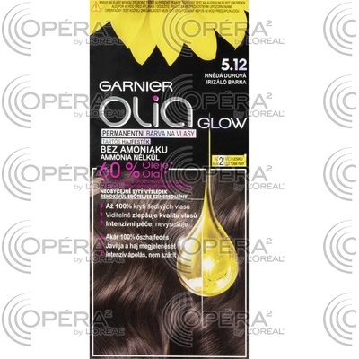 Garnier Olia Permanent Hair Color Glow farba na vlasy na farbené vlasy 5.12 Brown Rainbow 50 g