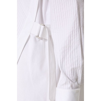 KENZO Памучна рокля Kenzo Oxford Knee Shirting Dress в бяло къса със стандартна кройка FE62RO2919LO. 01 (FE62RO2919LO.01)