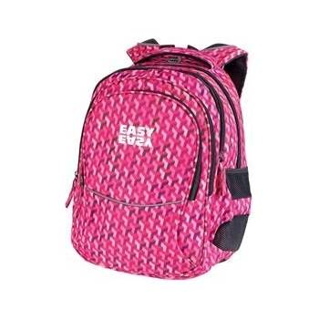 Easy batoh tříkomorový růžový vzor