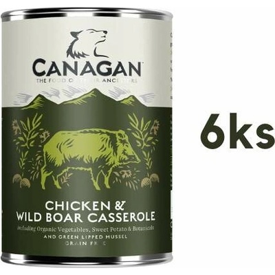 Canagan Kuřecí a kančí 6 x 400 g