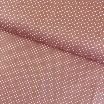 Bavlna vzorovaná - Biele bodky (3 mm) na ružovom