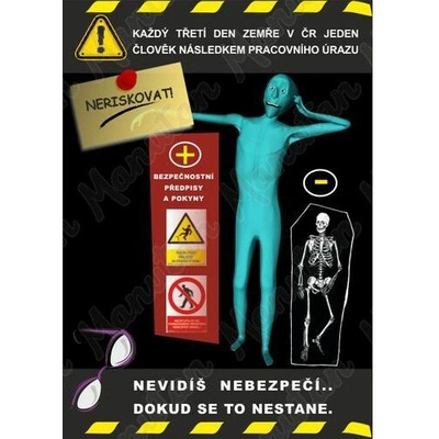 Plakát BOZP smrt následkem pracovního úrazu, plast 594 x 841 x 0,5 mm