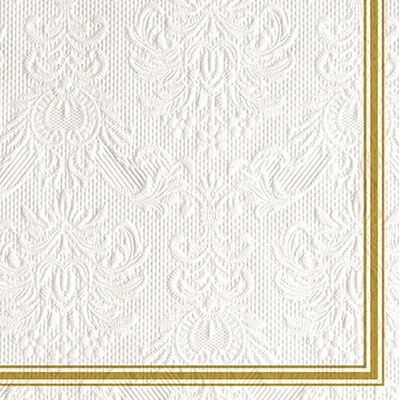 Ambiente Europe BV Servítky Elegance Lea White/Gold 33x33cm