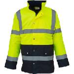 Yoko HI-VIS HVP302 / Мъжка светлоотразителна водоустойчива парка - HV жълто/тъмносиньо XXL (79P302zw705)