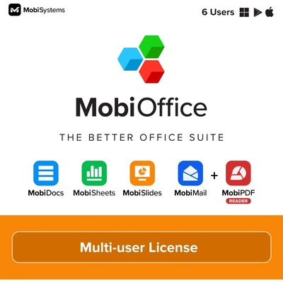 MobiSystems MobiOffice Multi-User, 1 Year License, 6 Users, ESD (електронен лиценз)