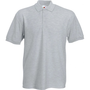 Fruit of the Loom heavy 65/35 pique polo / Мъжка поло тениска от тежък памук - светлосив меланж xxl (16320461005)