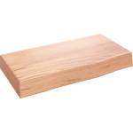 vidaXL Стенен рафт светлокафяв 40x20x6 см обработен масивен дъб (363625)