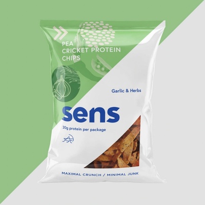 Sens Foods Proteinové chipsy s cvrččím proteinem Česnek & bylinky 12 x 80 g