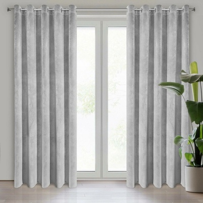 EUROFIRANY ZATEMŇOVACÍ ZÁVĚS NA KROUŽCÍCH VILLA 140X250 CM ŠEDÁ