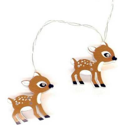 ACA Lighting LED reťaz Bambi kovová 1.35m 10LED 3xAA teplá biela bez funkcií transparentný kábel [XMDEER102A]