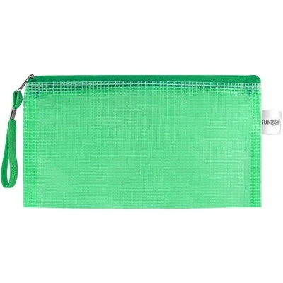 Síťovaná obálka se zipem PVC / DL, zelená 479020