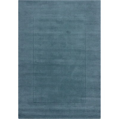 Flair Rugs Tuscany Textured Wool Border Blue Modrá