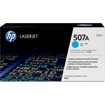 HP Оригинална тонер касета за LaserJet 507A, цвят циан (CE401A)