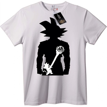 NOONEBRAND Тениска Силует на Goku - 2XL, White