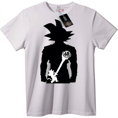 NOONEBRAND Тениска Силует на Goku - 2XL, White