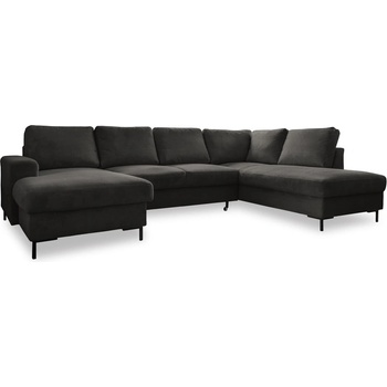 Miuform Тъмносив разтегателен ъглов диван от рипсено кадифе (десен ъгъл) Lofty Lilly - Miuform (1080ON19)