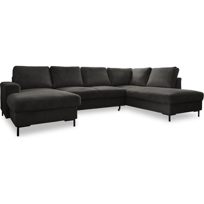 Miuform Тъмносив разтегателен ъглов диван от рипсено кадифе (десен ъгъл) Lofty Lilly - Miuform (1080ON19)