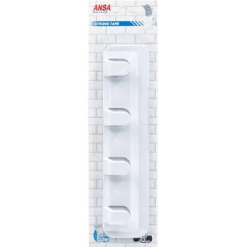 Ansa Пластмасова закачалка с 4 куки Анса бял (А 310)