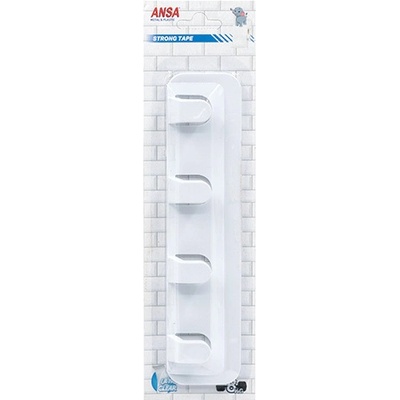 Ansa Пластмасова закачалка с 4 куки Анса бял (А 310)