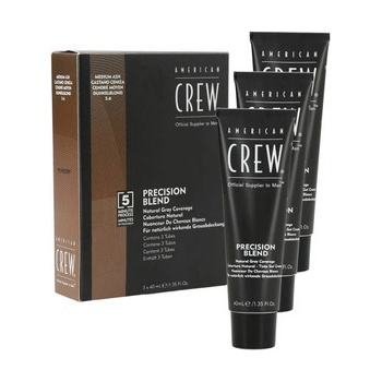 American Crew Classic farba na vlasy pre šedivé vlasy 5-6 Medium Ash (Precision Blend) 3 x 40 ml