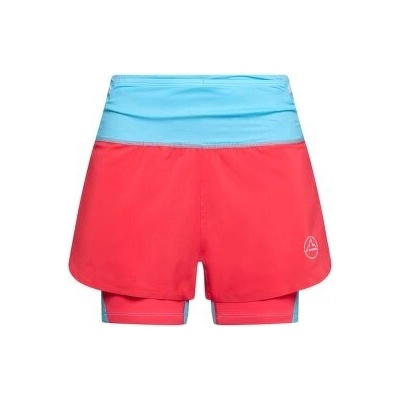 La Sportiva Ultra Distance Shorts Women Hibiscus/White červená