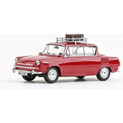Abrex Škoda 1100MBX 1969 se zahrádkou Červená Rubínová 1:43