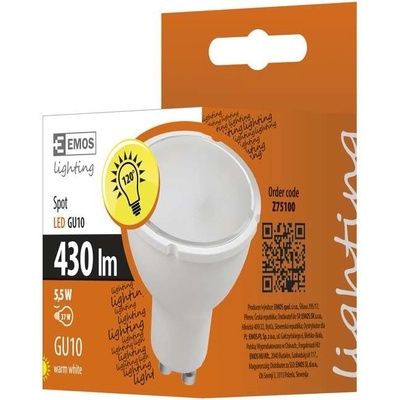 Emos LED žiarovka Classic 5,5W GU10 teplá biela