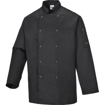 Portwest suffolk chefs c833 / Рондон, дълъг ръкав - черен s (c833bkrs)