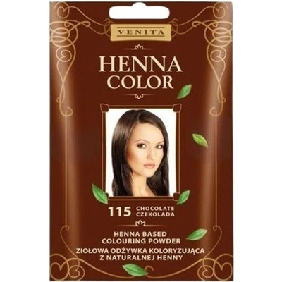 Venita Henna Color přírodní prášek pro barvení vlasů 115 čokoládově hnědá 25 g
