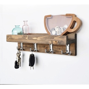 TopMebel Aos TopMebel дървен стенен закачалка в цвят орех 40x11x11cm