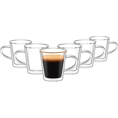 Siguro Hrnek z dvoustěnného skla Espresso 6 x 90 ml