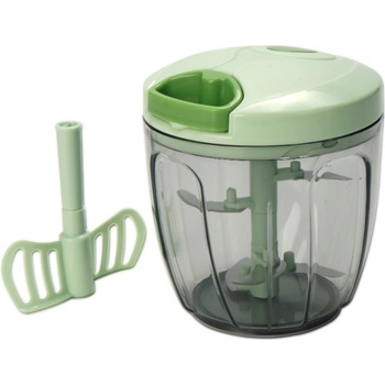 ROSBERG Ръчен чопър с въже Rosberg R51215B, 900 ml, 5 ножа, Приставка за яйца, Зелен (555R51215B)