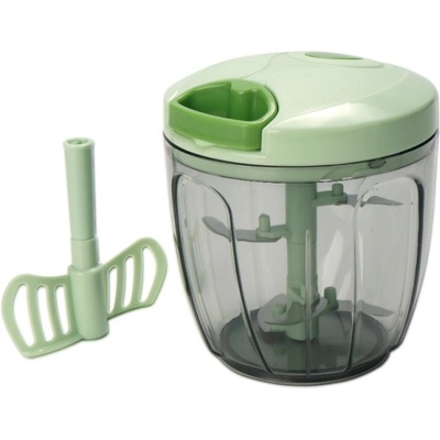 ROSBERG Ръчен чопър с въже Rosberg R51215B, 900 ml, 5 ножа, Приставка за яйца, Зелен (555R51215B)