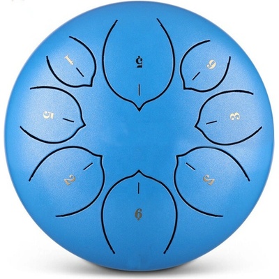 Tongue drum 8" 20cm 8 tón F-dur Modrý s príslušenstvom