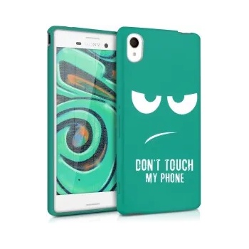 Image 1 of kwmobile Калъф с дизайн don't touch my phone за Sony Xperia M4 Aqua - бял